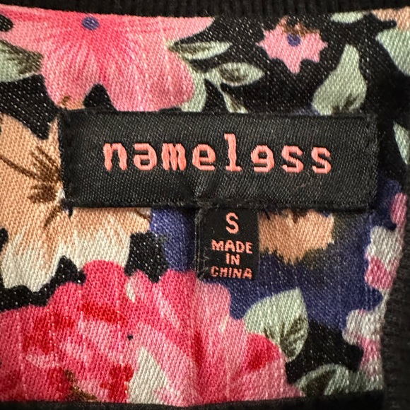 ❤️ BOGO Black Mesh and Pink Floral Zip Bomber Jacket Size Small - Picture 9 of 12